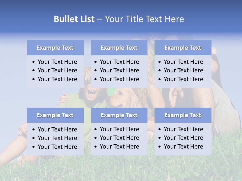 A Group Of People Sitting On The Grass With A Dog PowerPoint Template