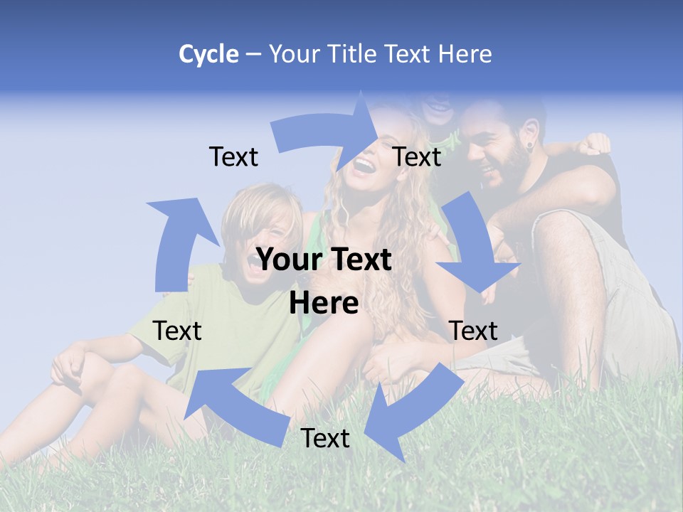 A Group Of People Sitting On The Grass With A Dog PowerPoint Template