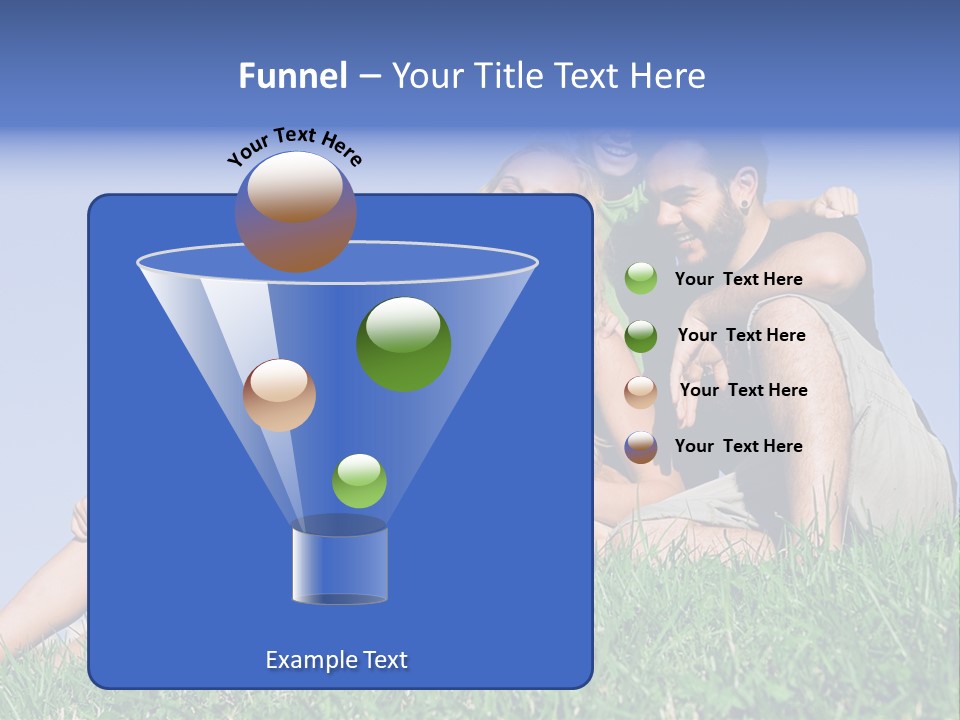 A Group Of People Sitting On The Grass With A Dog PowerPoint Template