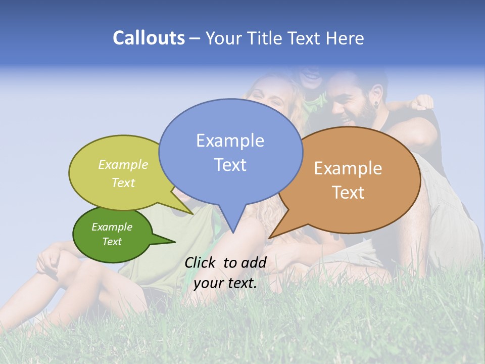 A Group Of People Sitting On The Grass With A Dog PowerPoint Template