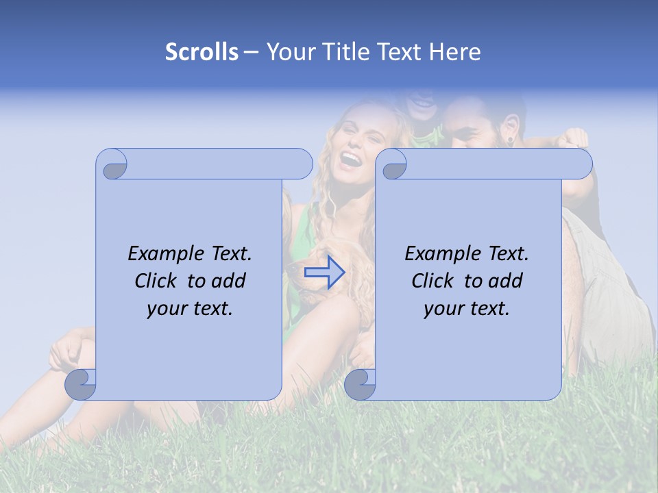 A Group Of People Sitting On The Grass With A Dog PowerPoint Template