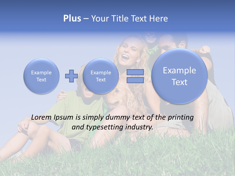 A Group Of People Sitting On The Grass With A Dog PowerPoint Template