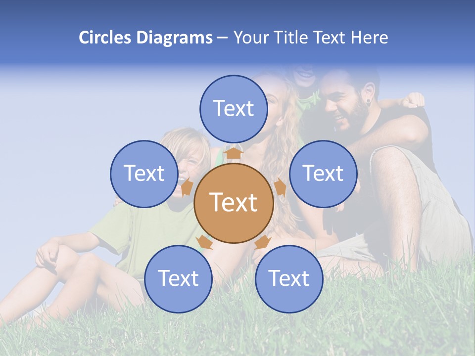 A Group Of People Sitting On The Grass With A Dog PowerPoint Template