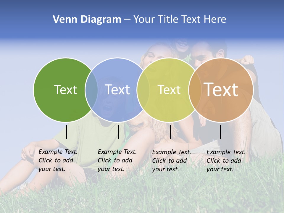 A Group Of People Sitting On The Grass With A Dog PowerPoint Template