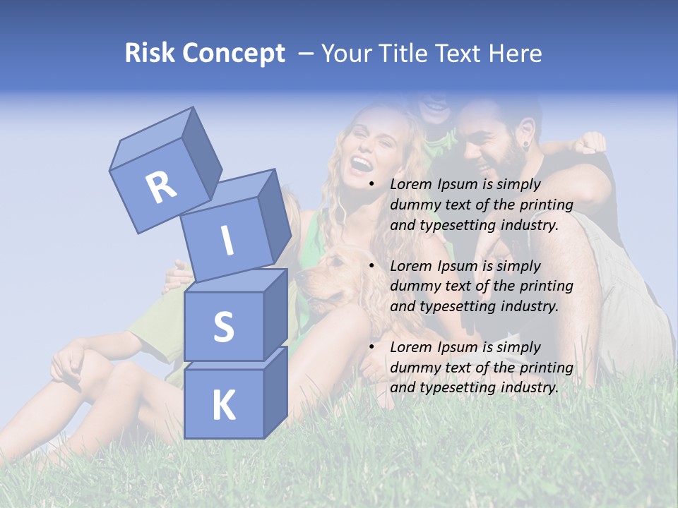 A Group Of People Sitting On The Grass With A Dog PowerPoint Template