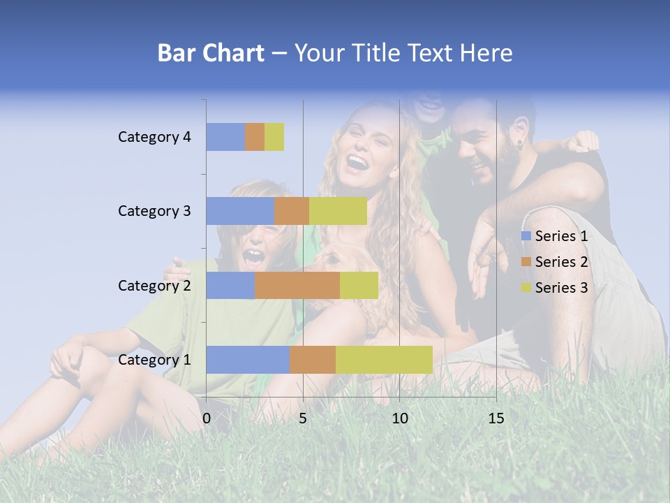 A Group Of People Sitting On The Grass With A Dog PowerPoint Template