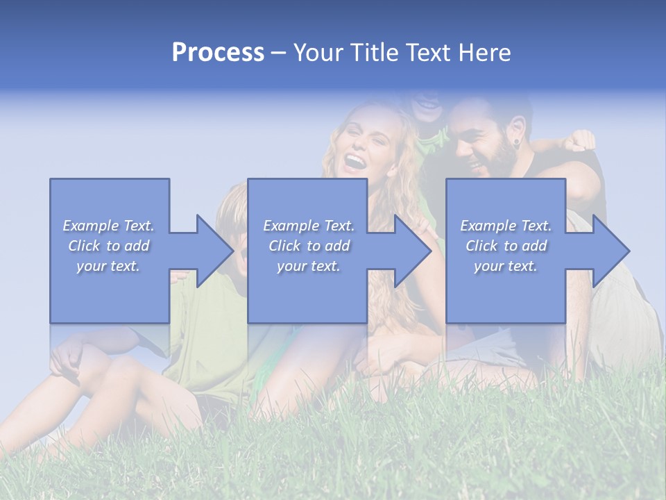 A Group Of People Sitting On The Grass With A Dog PowerPoint Template