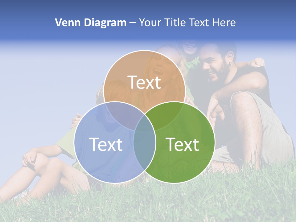 A Group Of People Sitting On The Grass With A Dog PowerPoint Template