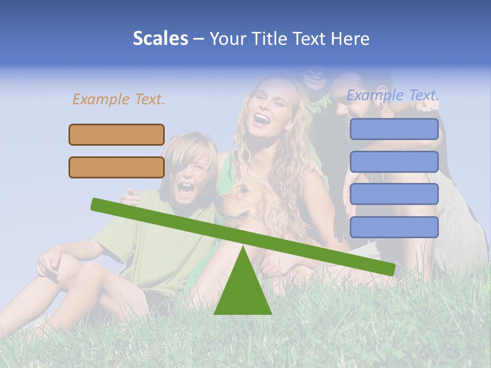 A Group Of People Sitting On The Grass With A Dog PowerPoint Template