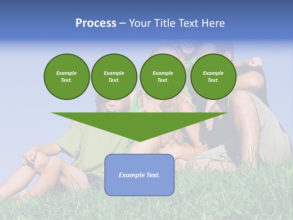 A Group Of People Sitting On The Grass With A Dog PowerPoint Template