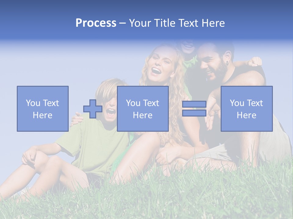 A Group Of People Sitting On The Grass With A Dog PowerPoint Template