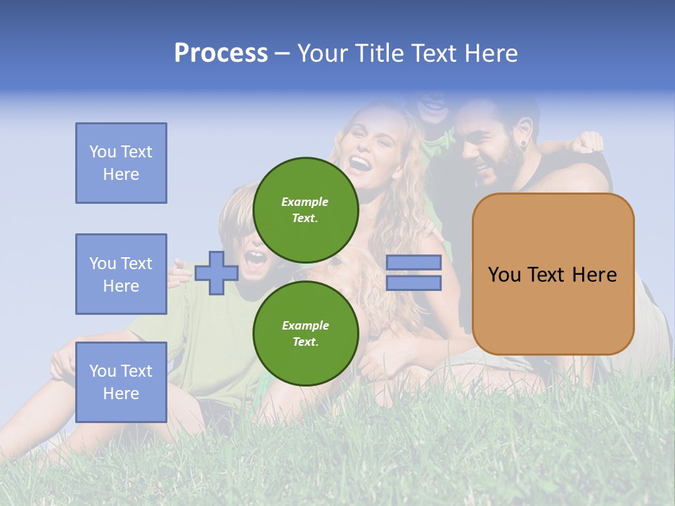 A Group Of People Sitting On The Grass With A Dog PowerPoint Template