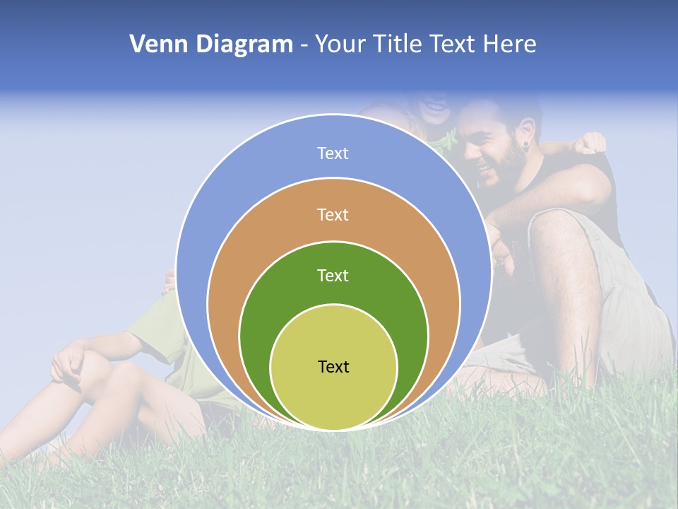 A Group Of People Sitting On The Grass With A Dog PowerPoint Template
