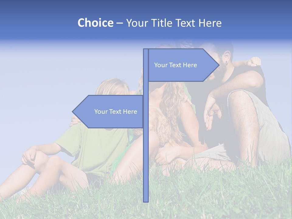 A Group Of People Sitting On The Grass With A Dog PowerPoint Template