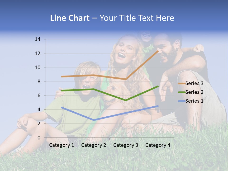 A Group Of People Sitting On The Grass With A Dog PowerPoint Template