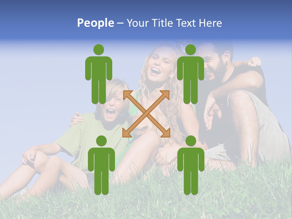 A Group Of People Sitting On The Grass With A Dog PowerPoint Template