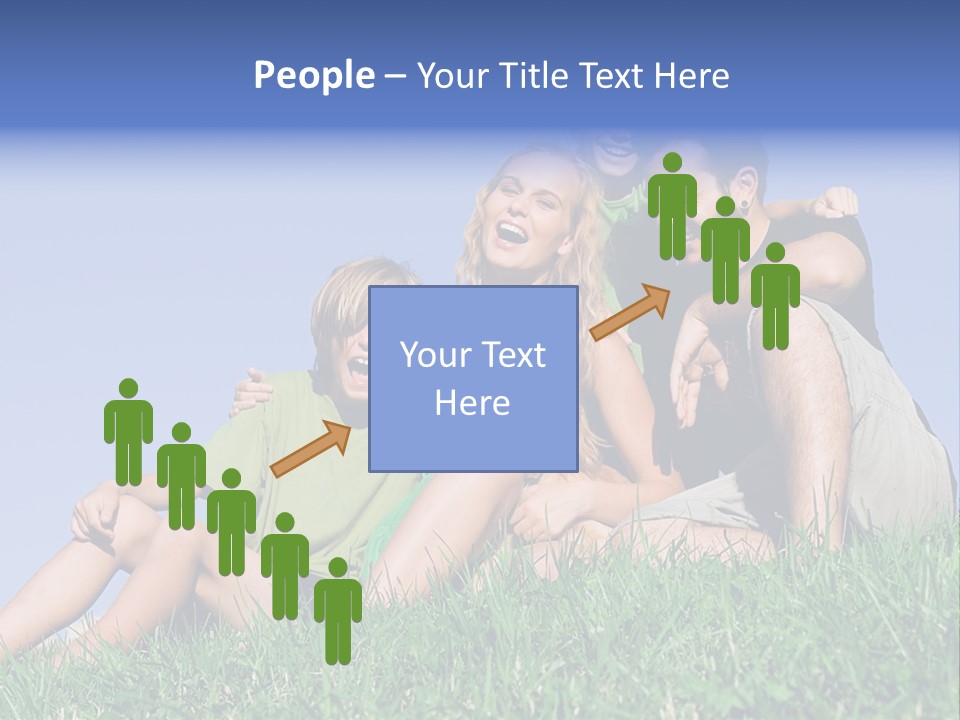 A Group Of People Sitting On The Grass With A Dog PowerPoint Template