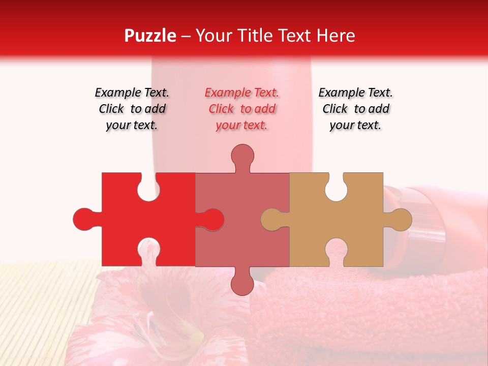 Cream And Red Bottles With Shampoo PowerPoint Template