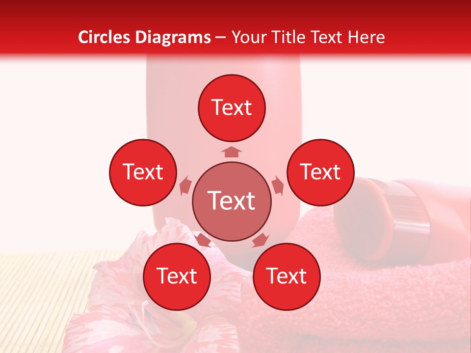 Cream And Red Bottles With Shampoo PowerPoint Template