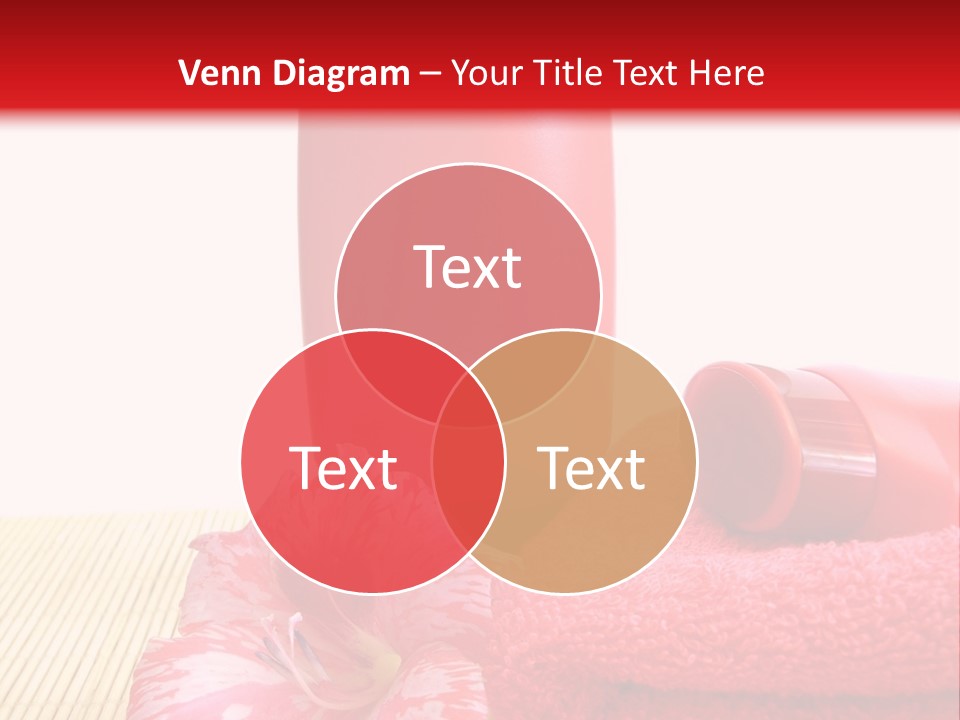 Cream And Red Bottles With Shampoo PowerPoint Template