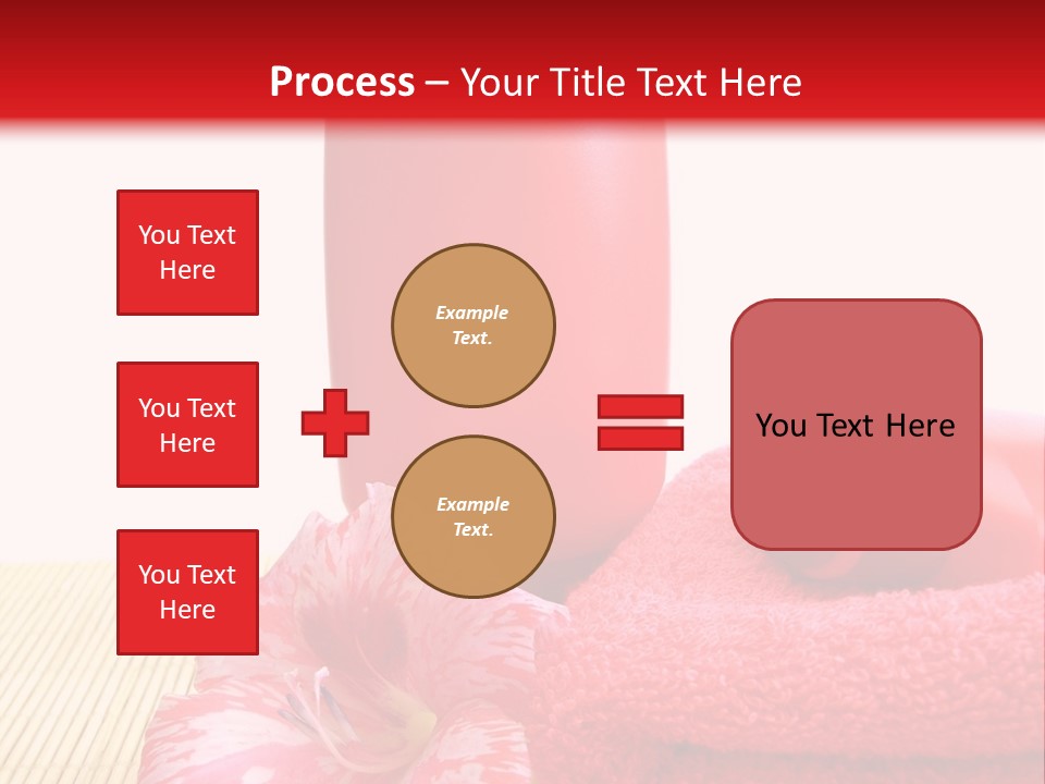 Cream And Red Bottles With Shampoo PowerPoint Template