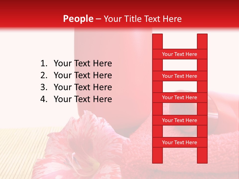 Cream And Red Bottles With Shampoo PowerPoint Template