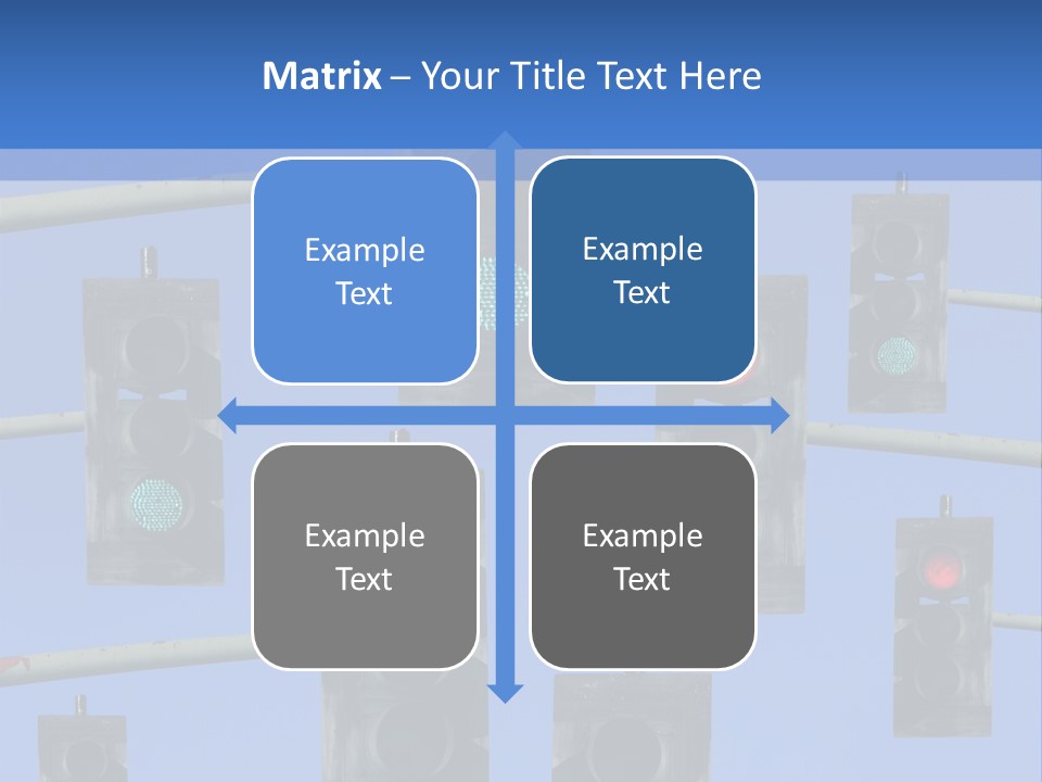 A Group Of Traffic Lights With A Blue Sky In The Background PowerPoint Template