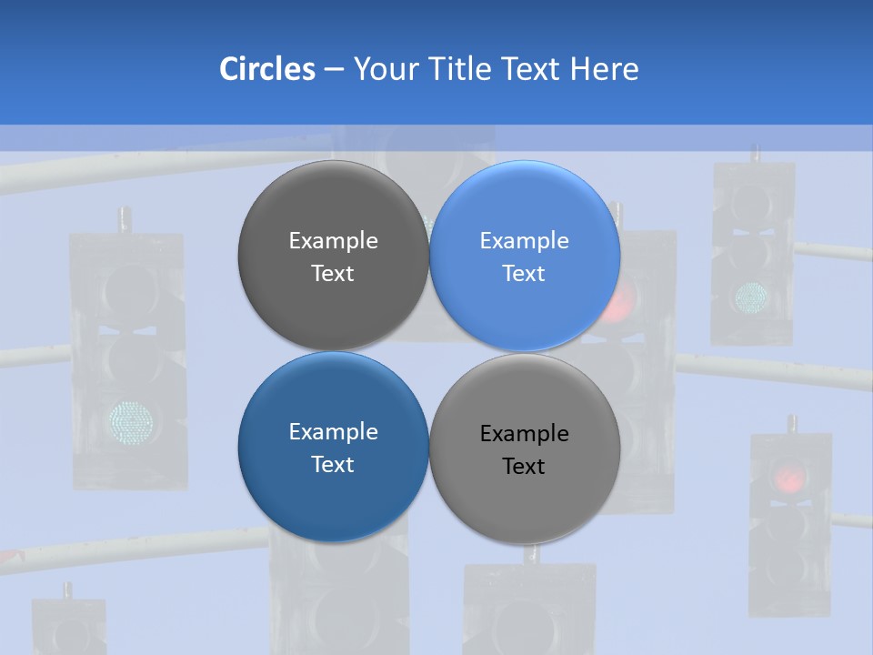 A Group Of Traffic Lights With A Blue Sky In The Background PowerPoint Template