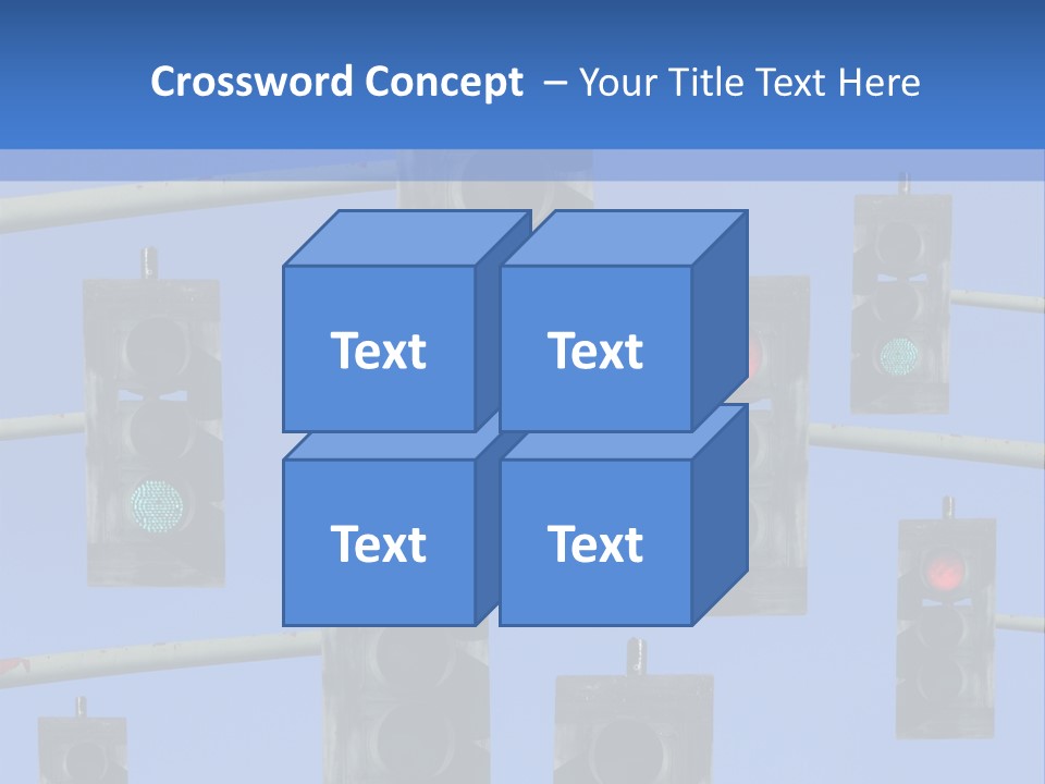 A Group Of Traffic Lights With A Blue Sky In The Background PowerPoint Template