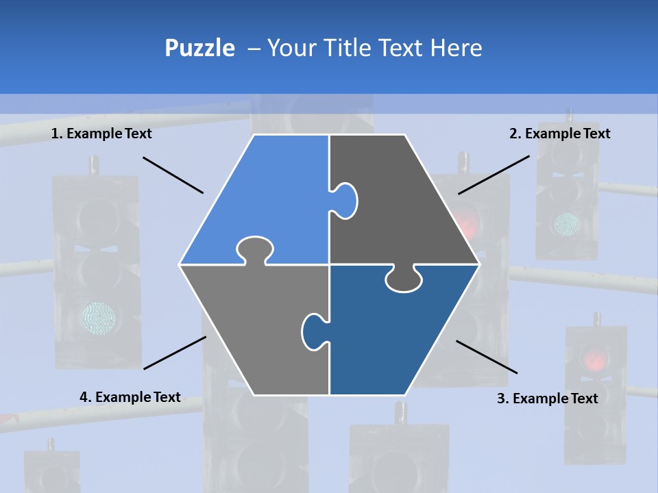 A Group Of Traffic Lights With A Blue Sky In The Background PowerPoint Template