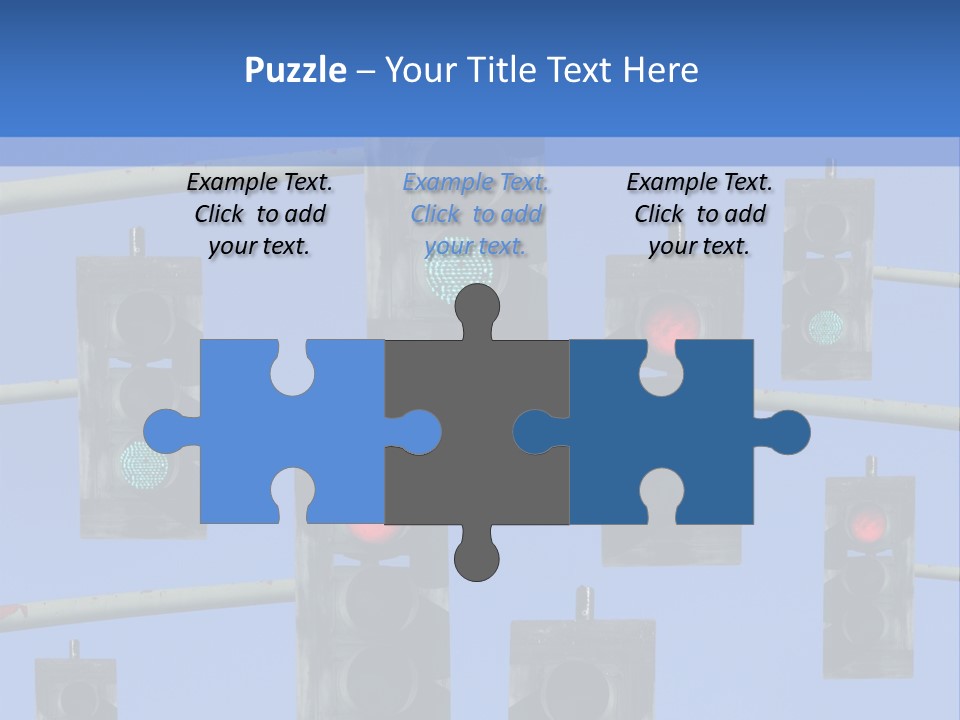 A Group Of Traffic Lights With A Blue Sky In The Background PowerPoint Template