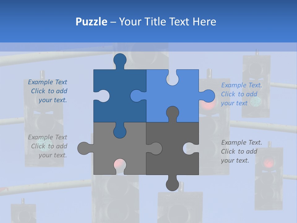 A Group Of Traffic Lights With A Blue Sky In The Background PowerPoint Template