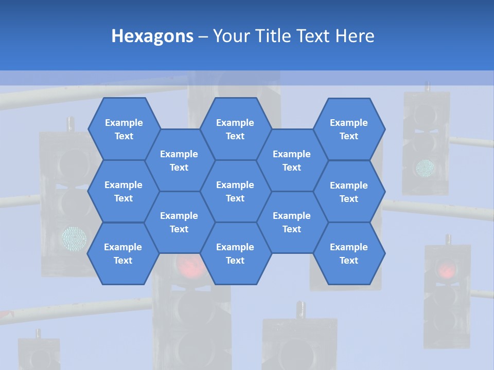 A Group Of Traffic Lights With A Blue Sky In The Background PowerPoint Template
