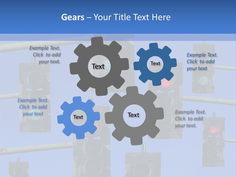 A Group Of Traffic Lights With A Blue Sky In The Background PowerPoint Template