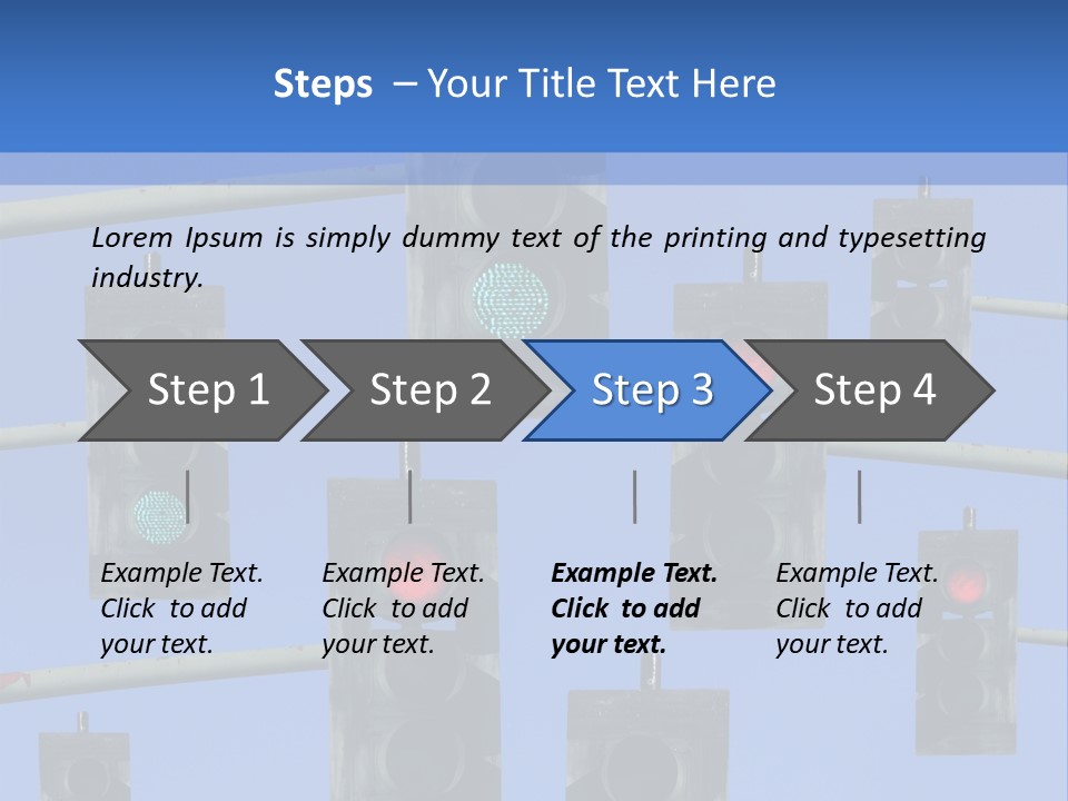 A Group Of Traffic Lights With A Blue Sky In The Background PowerPoint Template