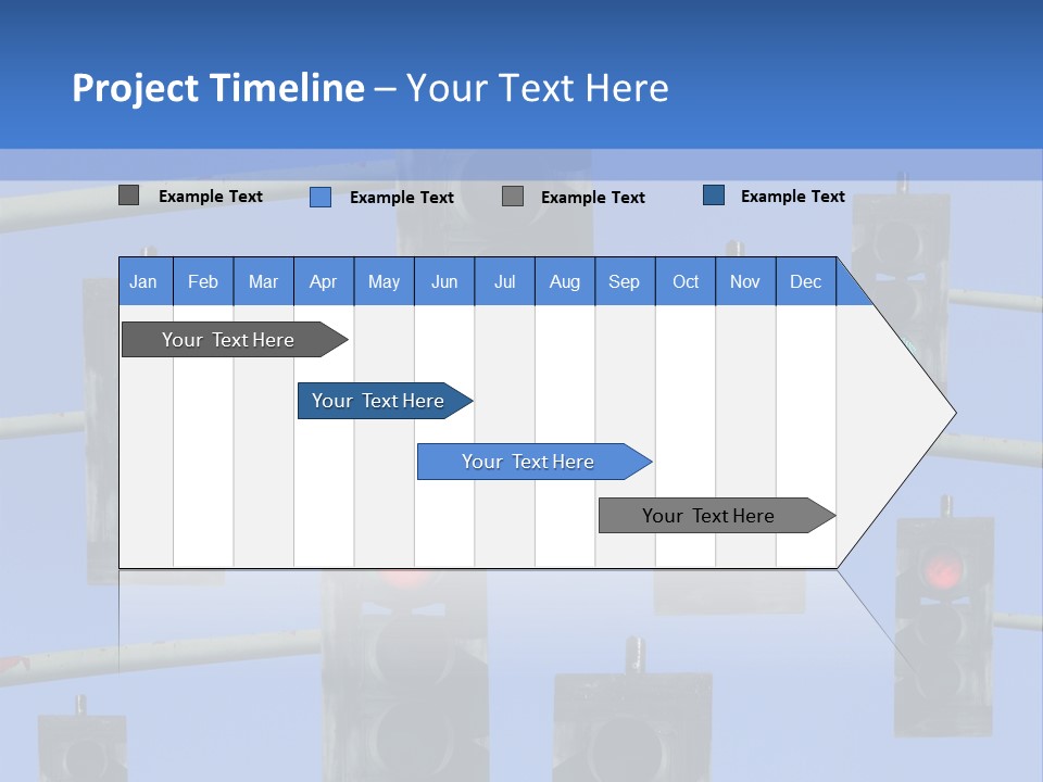 A Group Of Traffic Lights With A Blue Sky In The Background PowerPoint Template