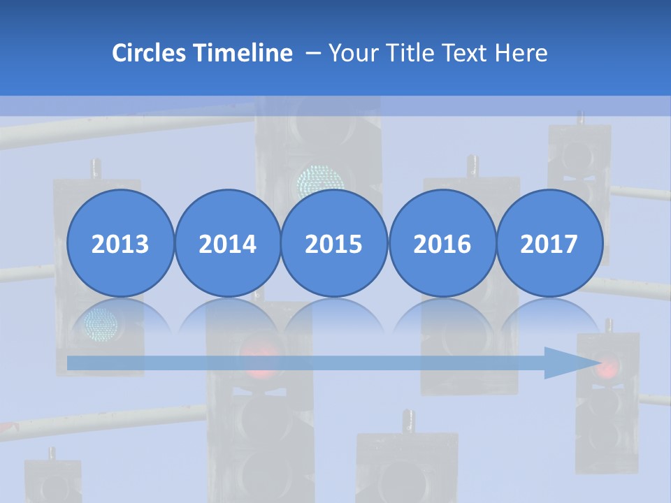 A Group Of Traffic Lights With A Blue Sky In The Background PowerPoint Template