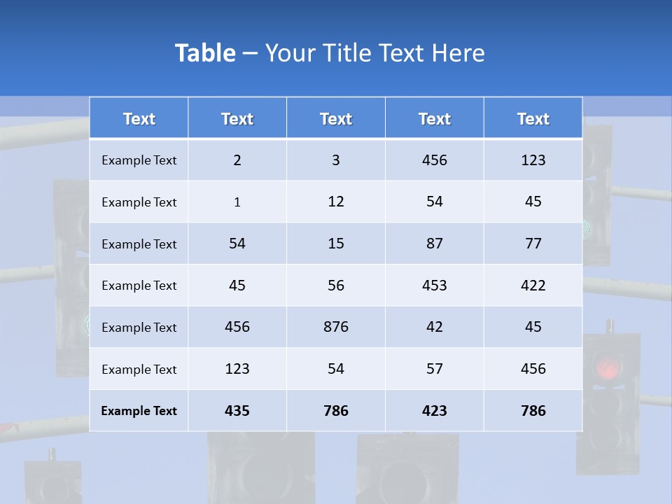 A Group Of Traffic Lights With A Blue Sky In The Background PowerPoint Template