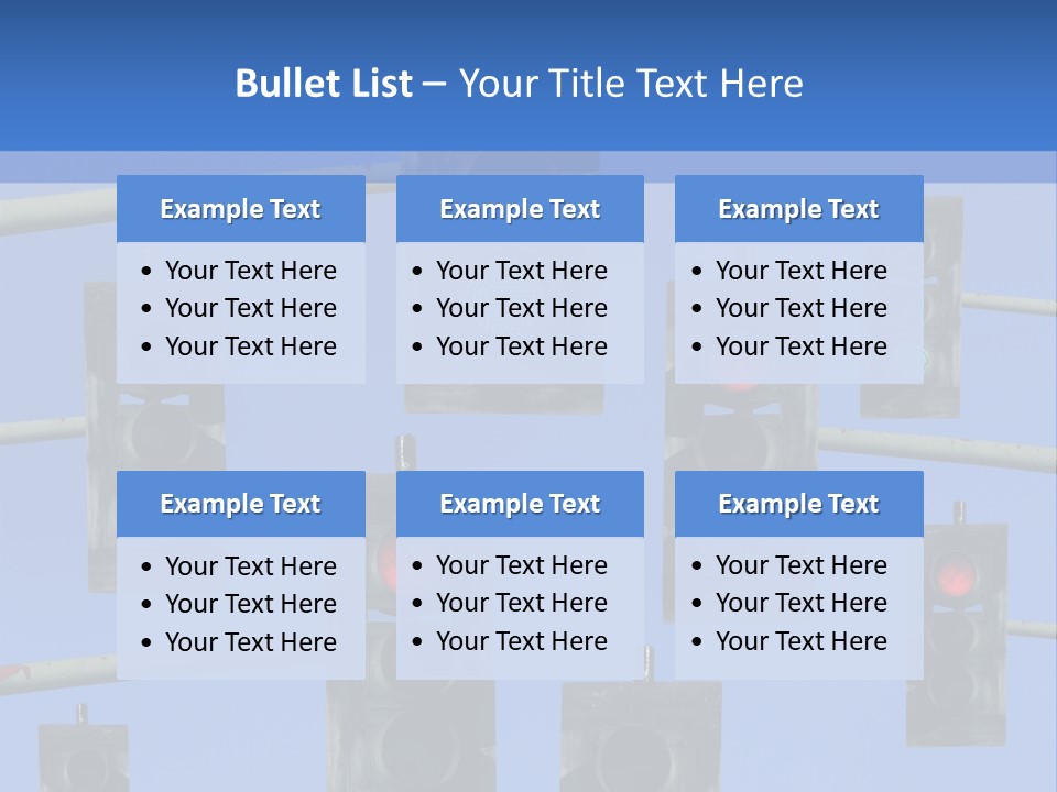 A Group Of Traffic Lights With A Blue Sky In The Background PowerPoint Template
