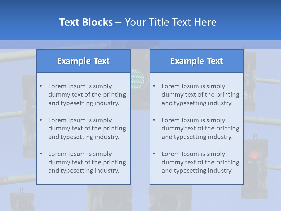 A Group Of Traffic Lights With A Blue Sky In The Background PowerPoint Template