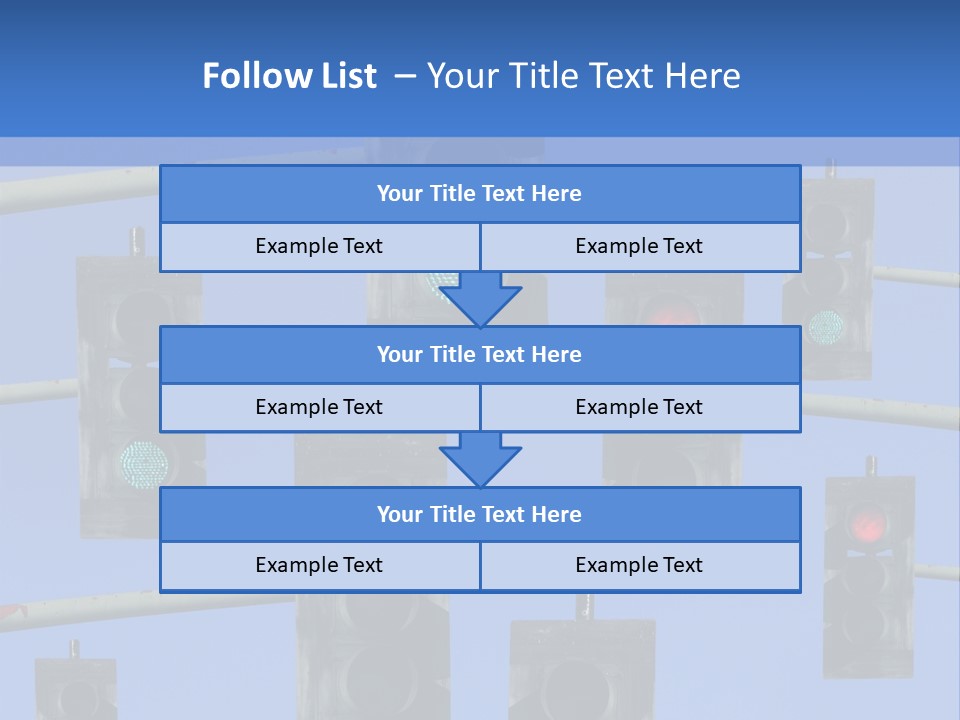 A Group Of Traffic Lights With A Blue Sky In The Background PowerPoint Template