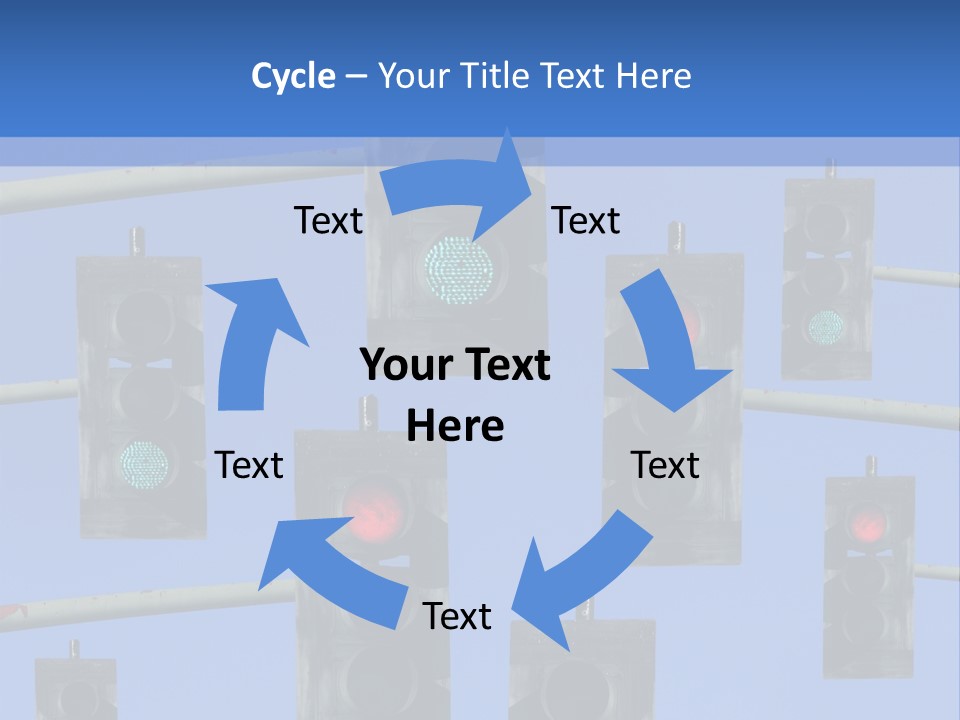 A Group Of Traffic Lights With A Blue Sky In The Background PowerPoint Template