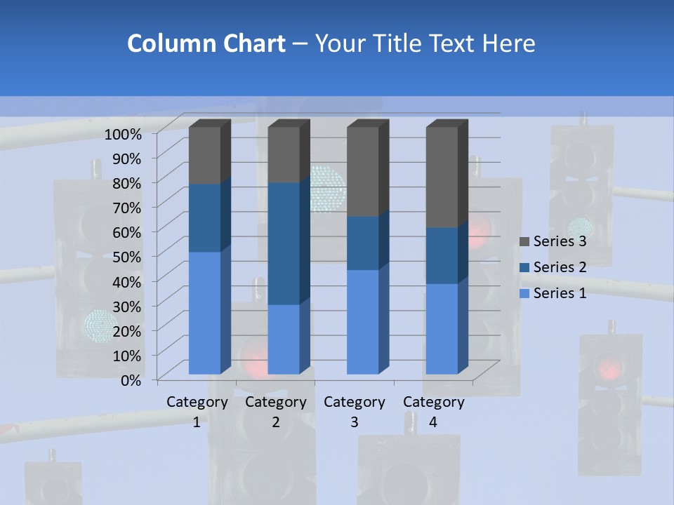 A Group Of Traffic Lights With A Blue Sky In The Background PowerPoint Template