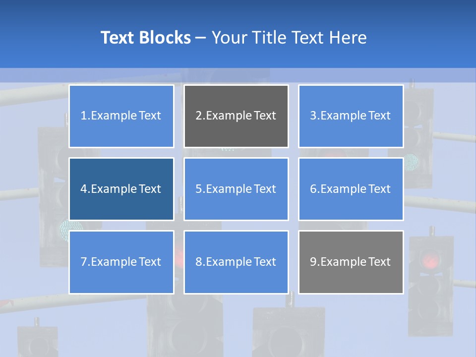 A Group Of Traffic Lights With A Blue Sky In The Background PowerPoint Template
