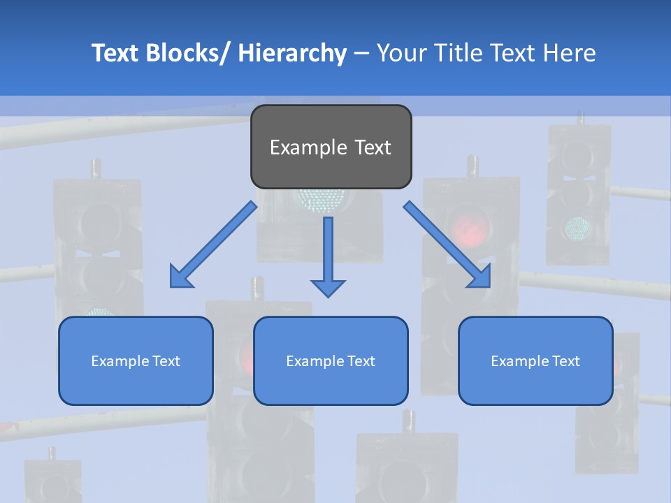 A Group Of Traffic Lights With A Blue Sky In The Background PowerPoint Template
