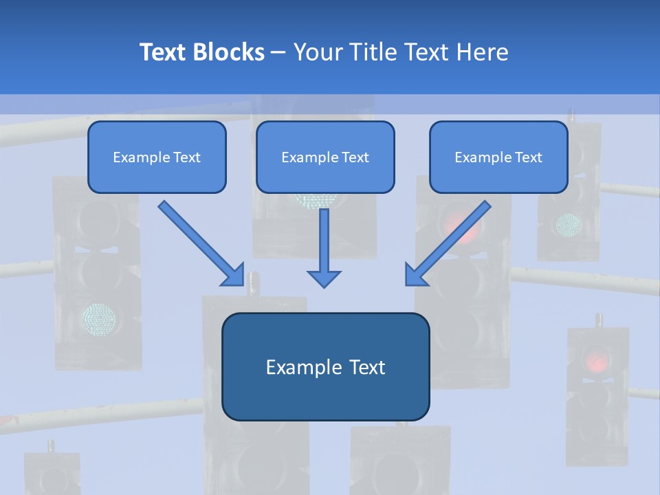 A Group Of Traffic Lights With A Blue Sky In The Background PowerPoint Template