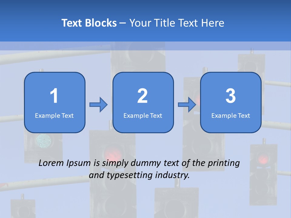 A Group Of Traffic Lights With A Blue Sky In The Background PowerPoint Template
