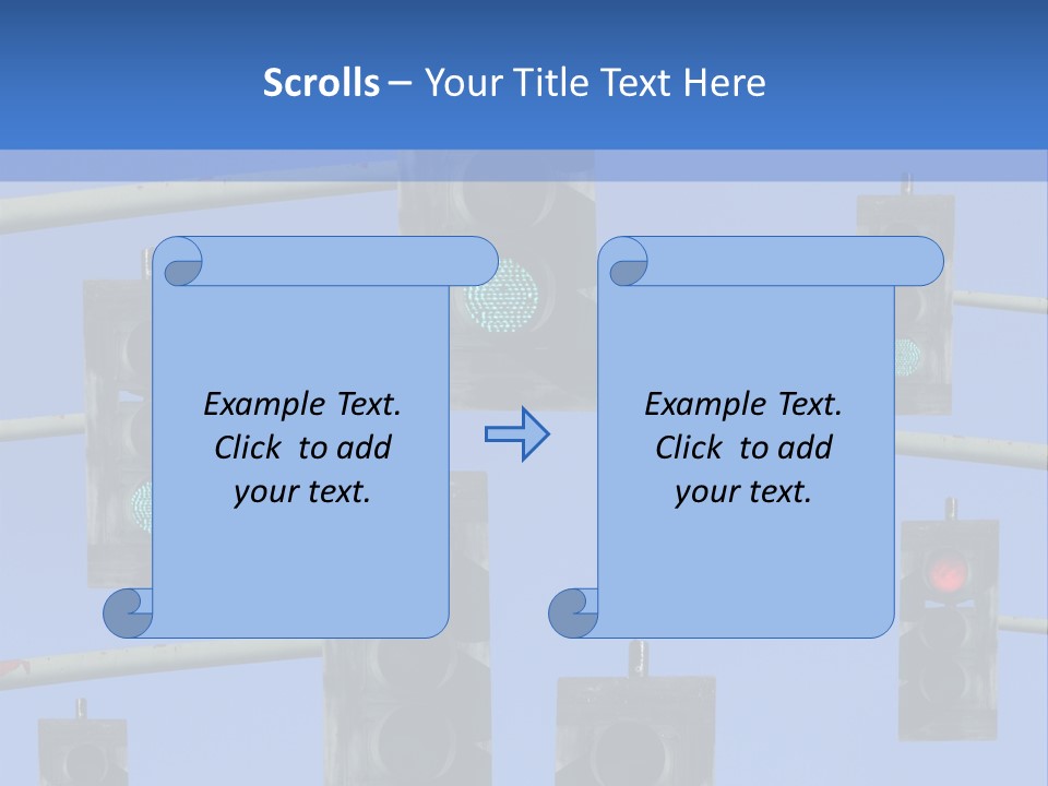 A Group Of Traffic Lights With A Blue Sky In The Background PowerPoint Template