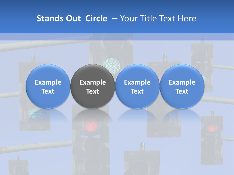 A Group Of Traffic Lights With A Blue Sky In The Background PowerPoint Template