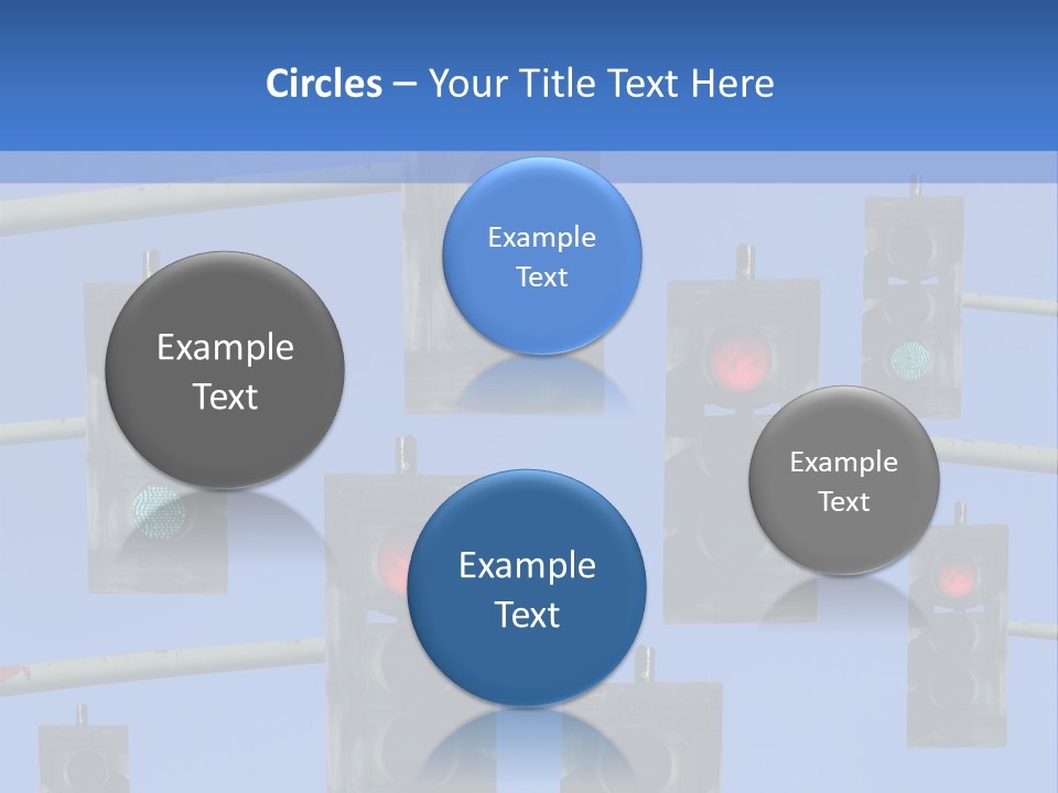 A Group Of Traffic Lights With A Blue Sky In The Background PowerPoint Template
